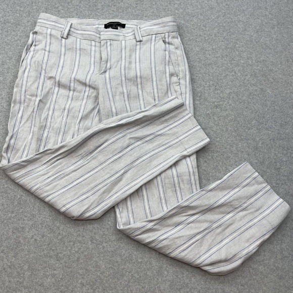 Banana Republic AVERY Pants Womens Size 2P Striped Seersucker Petite Chino - Picture 1 of 9